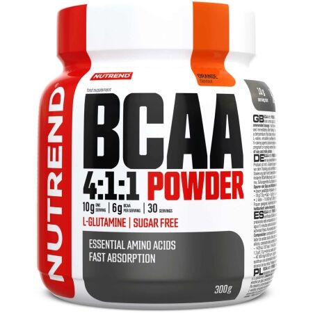 Nutrend BCAA 4:1:1 POWDER 300 g POMERANČ - Aminokyseliny BCAA