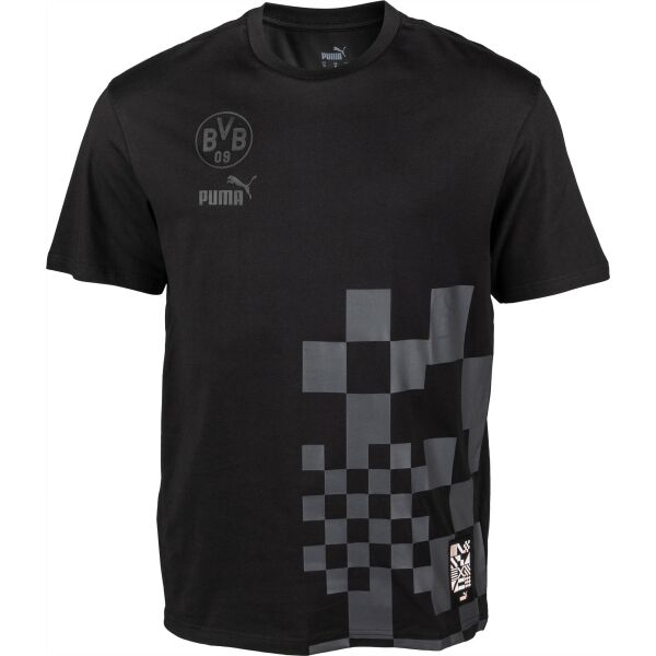 Puma BVB FTBLCULTURE TEE Férfi póló, fekete, méret XL