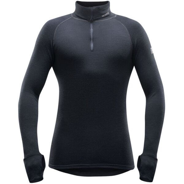 Devold EXPEDITION MAN ZIP NECK Férfi funkcionális póló, fekete, méret XL
