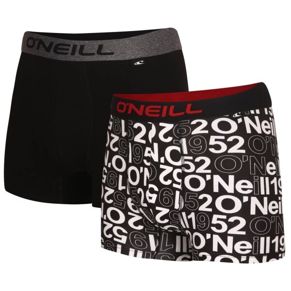 O'Neill BOXER ALL OVER & PLAIN 2-PACK Férfi boxeralsó, fekete, méret L