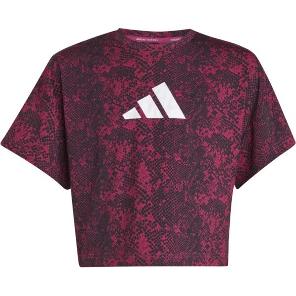 Adidas TI AOP TEE Тениска за тренировка за момичета, розово, Veľkosť 170