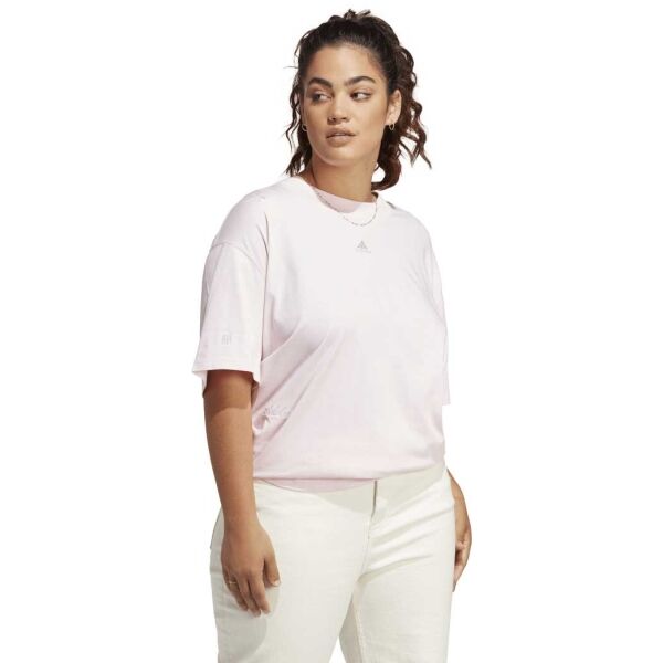 Adidas BLUV Q1 BF T INC Дамска тениска в Plus Size, розово, Veľkosť 4x