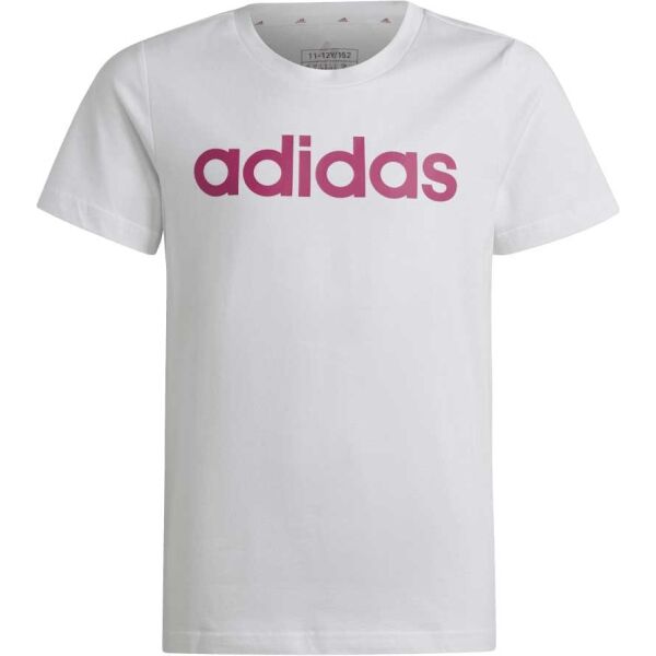 Adidas ESS LIN T Mädchenshirt, Weiß, Größe 128