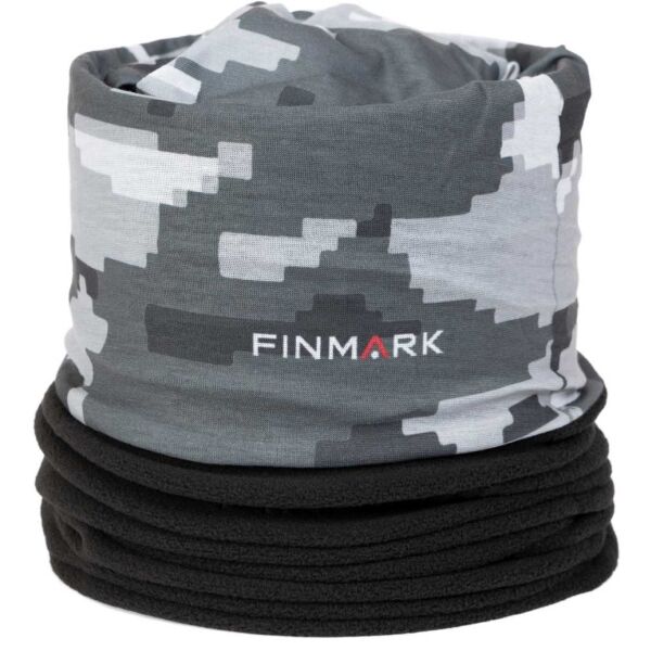 Finmark FSW-227 Multifunkcionális kendő fleece résszel, szürke, méret os