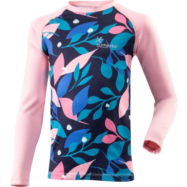 Klimatex LISTY Момичешка функционална блуза с дълъг ръкав, розово, размер