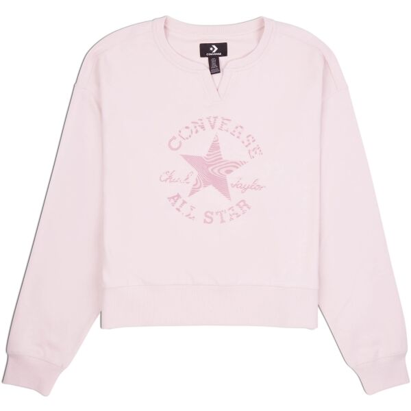 Converse CHUCK PATCH INFILL CREW Női pulóver, rózsaszín, méret XS