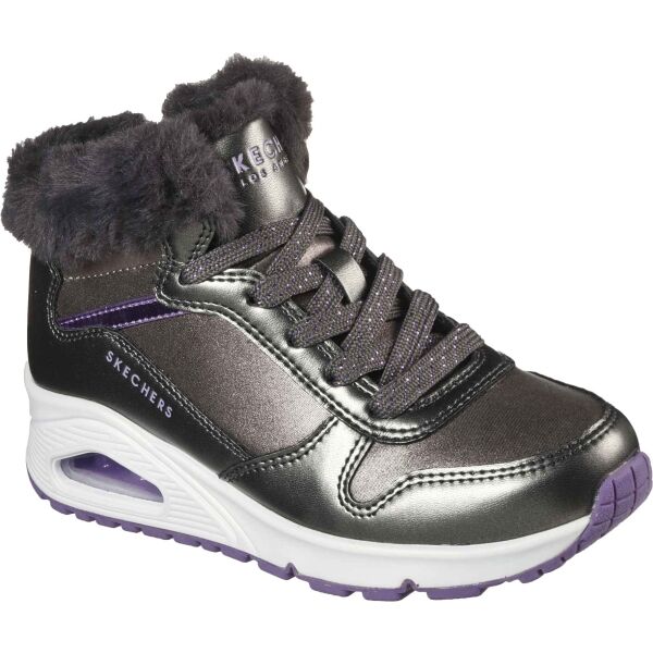 Skechers UNO - COZY ON AIR Gyerek téli cipő, szürke, méret 29