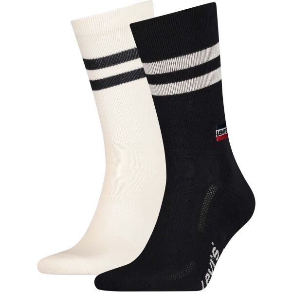 Levi's REG CUT RETRO SPORT STRIPES 2P Универсални чорапи, черно, размер