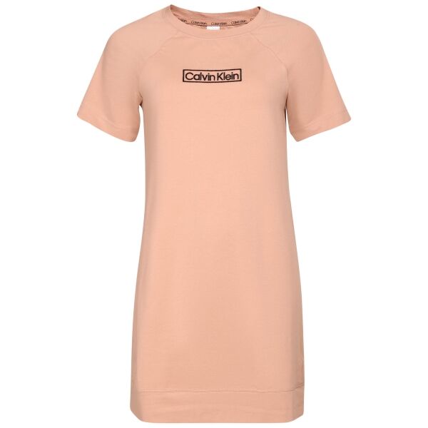 Calvin Klein LW S/S NIGHTSHIRT Дамска пижама ( риза), цвят сьомга, veľkosť XS