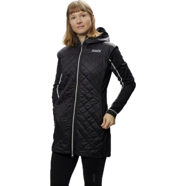 Swix MAYEN Női steppelt kabát, fekete, méret XL