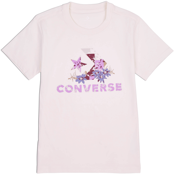 Converse STAR CHEVRON ABSTRACT FLOWERS TEE Női póló, rózsaszín, méret S
