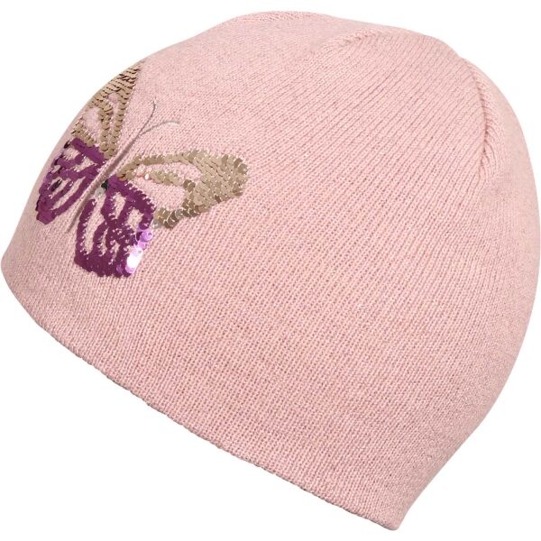 Lewro ROSIE Плетена шапка за момичета, розово, Veľkosť 4-7