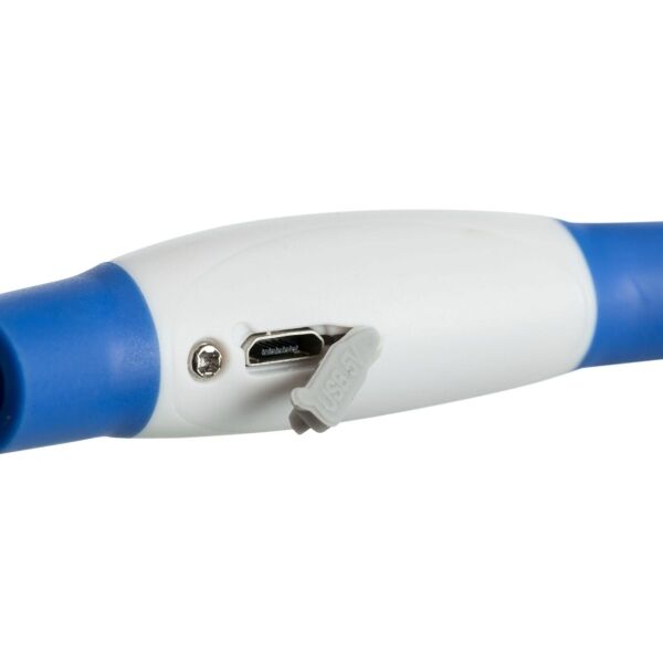 TRIXIE FLASH LIGHT RING USB S-M Светеща каишка, синьо, Veľkosť Os