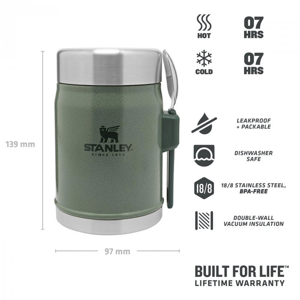Food thermos with spoon/fork