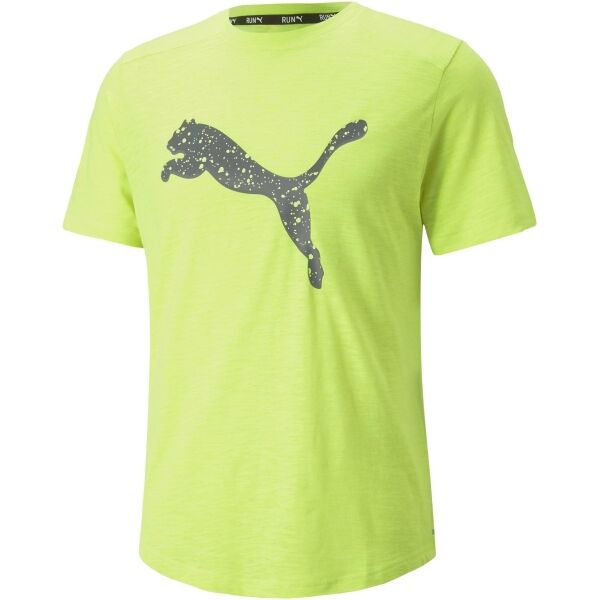 Puma RUN LOGO SS TEE Férfi póló, világoszöld, méret XL