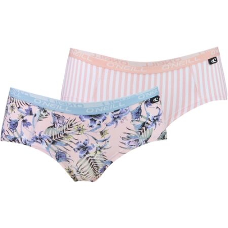 O'Neill WOMEN HIPSTER FLORAL PINK&UNI 2PACK - Дамски бикини