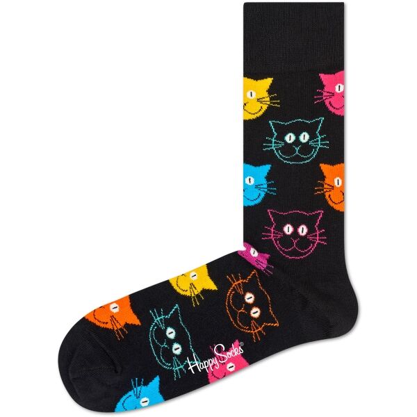 HAPPY SOCKS CAT Klasszikus zokni, fekete, méret 41-46