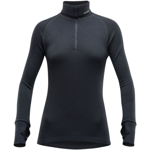 Devold EXPEDITION WOMAN ZIP NECK Női funkcionális póló, fekete, méret S