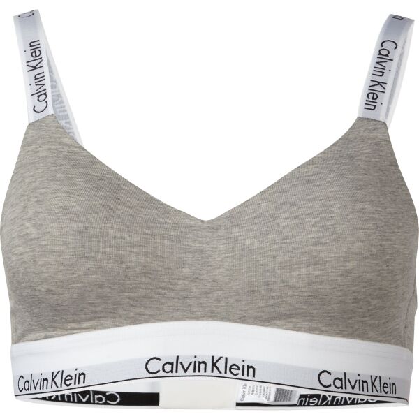 Calvin Klein MODERN COTTON-LGHT LINED BRALETTE Дамско бюстие, сиво, Veľkosť XS