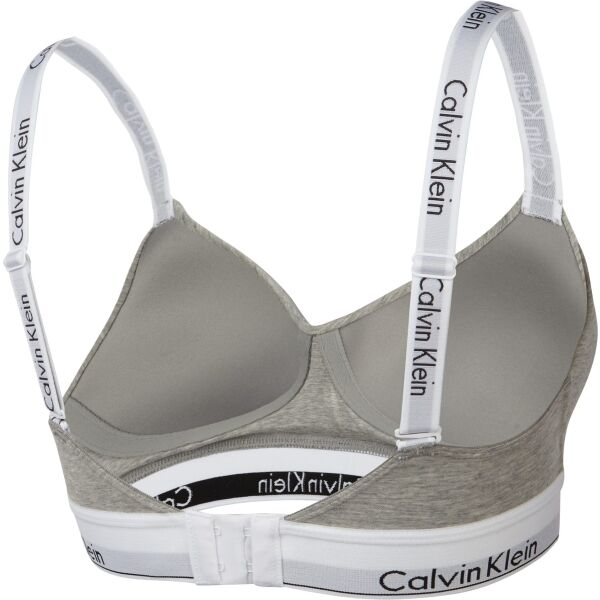 Calvin Klein MODERN COTTON-LGHT LINED BRALETTE Дамско бюстие, сиво, Veľkosť XS