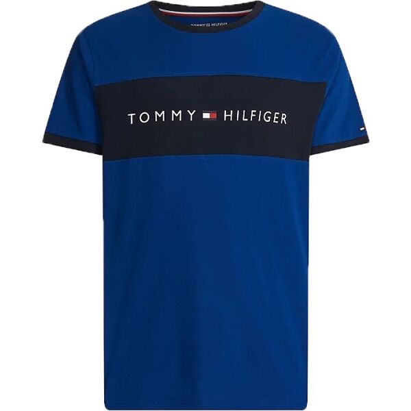 Tommy Hilfiger CN SS TEE LOGO FLAG Férfi póló, kék, méret M