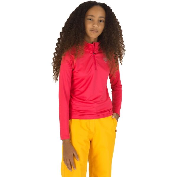 Rossignol GIRL 1/2 ZIP WARM STRETCH Юношески пуловер, розово, Veľkosť 10