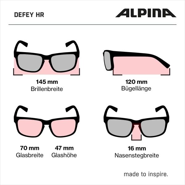 Alpina Sports DEFEY HR Слънчеви очила, черно, Veľkosť Os