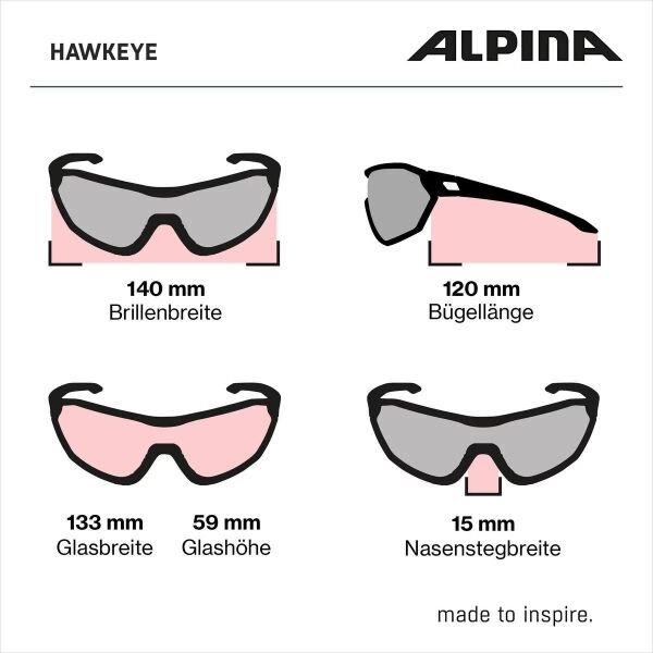 Alpina Sports HAWKEYE Слънчеви очила, черно, Veľkosť Os