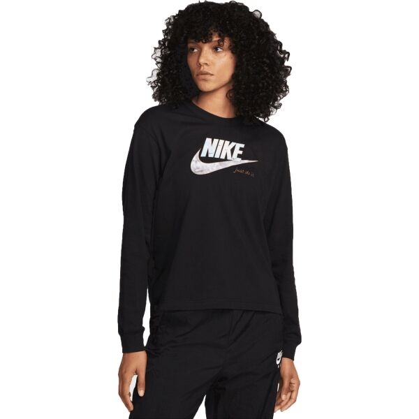 Nike NSW TEE OC 1 LS BOXY Női felső, fekete, méret XS