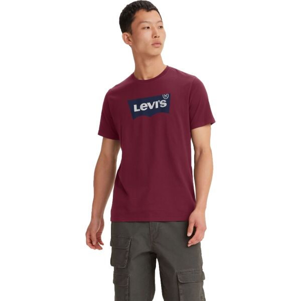 Levi's GRAPHIC CREWNECK TEE Мъжка тениска, винен, Veľkosť L