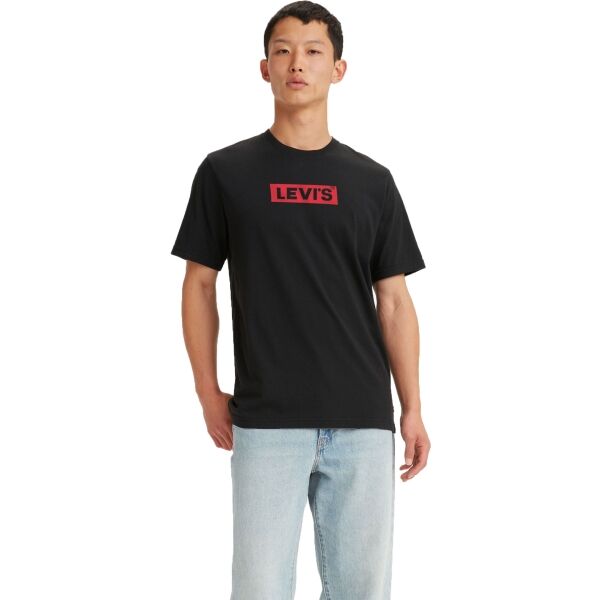 Levi's SS RELAXED FIT TEE BOXTAB Férfi póló, fekete, méret 2XL