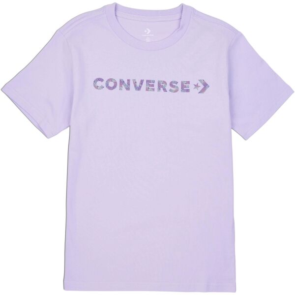 Converse WORDMARK SS TEE Damenshirt, Violett, Größe M