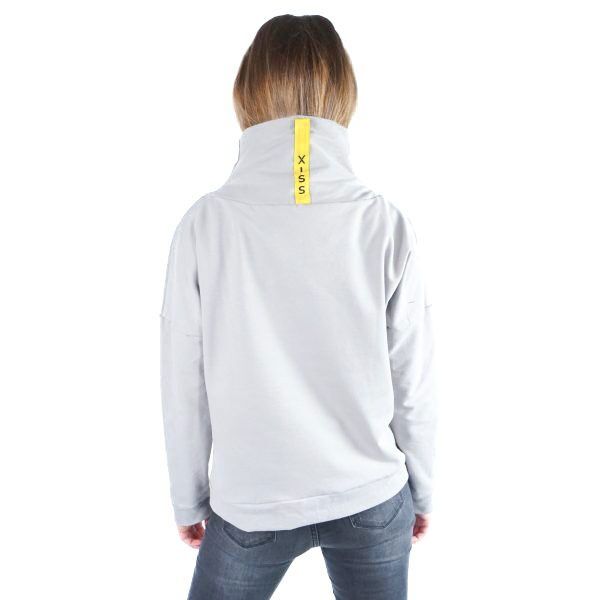 XISS YELLOW ZIP Damen Sweatshirt, Grau, Größe L/XL