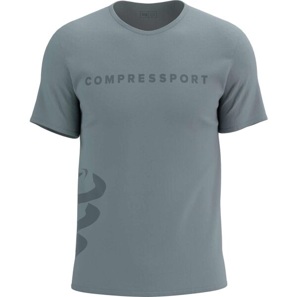 Compressport LOGO SS TSHIRT Férfi póló edzéshez, szürke, méret L