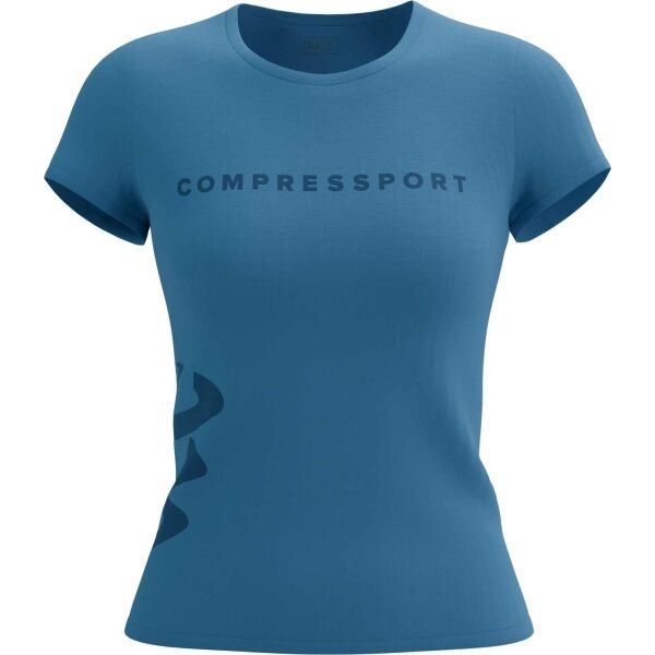Compressport LOGO SS TSHIRT W Damen Trainingsshirt, Blau, Größe M