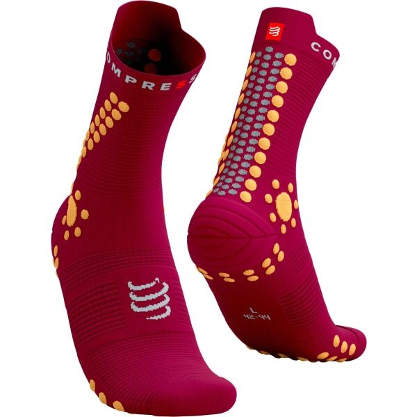 Compressport PRO RACING SOCKS V4.0 TRAIL Чорапи за бягане, червено, Veľkosť T2
