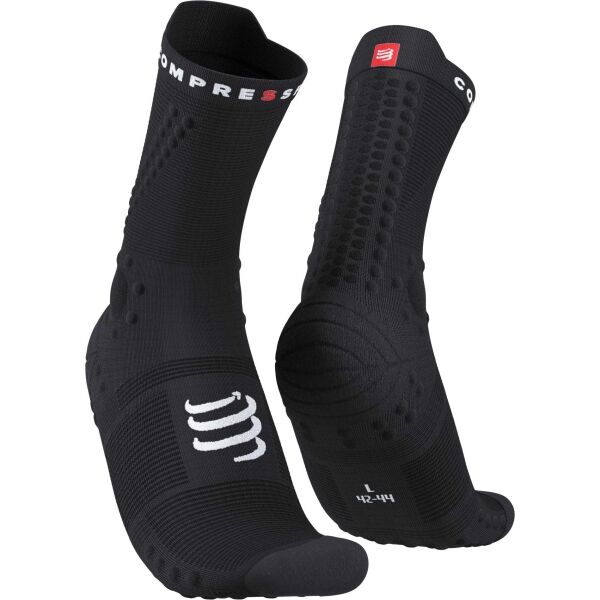 Compressport PRO RACING SOCKS V4.0 TRAIL Чорапи за бягане, черно, Veľkosť T2