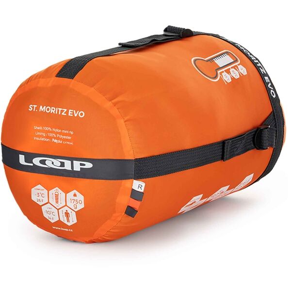 Loap ILLIMANI Schlafsack, Orange, Größe 220 Cm - Linker Reißverschluss