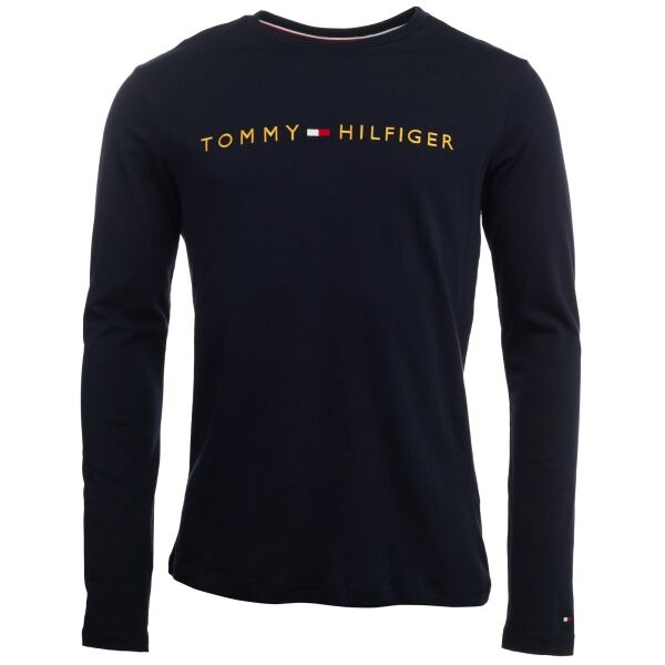 Tommy Hilfiger TOMMY ORIGINAL-CN LS TEE LOGO Férfi felső, sötétkék, méret XL