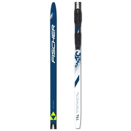 Fischer SUMMIT CROWN BLUE EF + COMPACT STEP-IN IFP - Classic style cross country skis with climbing support