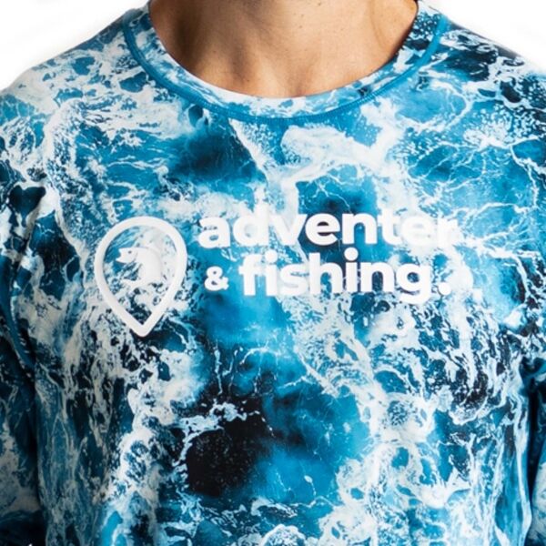 ADVENTER & FISHING UV T-SHIRT STORMY SEA Herren Funktionsshirt, Blau, Größe M
