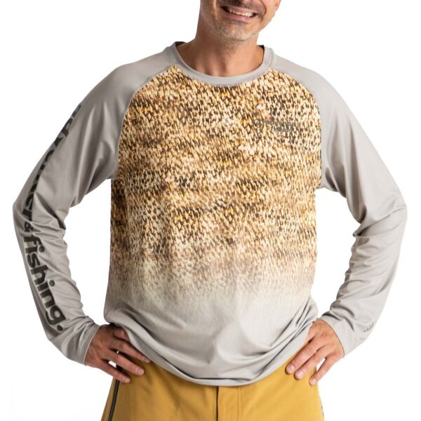 ADVENTER & FISHING UV T-SHIRT ZANDER Мъжка функционална UV тениска, сиво, veľkosť M