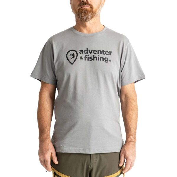 ADVENTER & FISHING COTTON SHIRT TITANIUM Férfi póló, szürke, méret XL