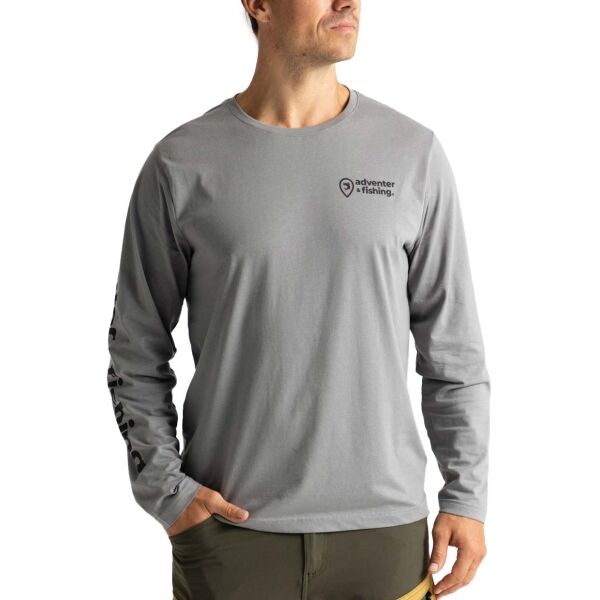 ADVENTER & FISHING COTTON SHIRT TITANIUM Мъжка тениска, сиво, veľkosť L