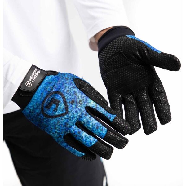 ADVENTER & FISHING BLUEFIN TREVALLY LONG Unisex-Handschuhe Für Die Hochseefischerei, Blau, Größe M/L
