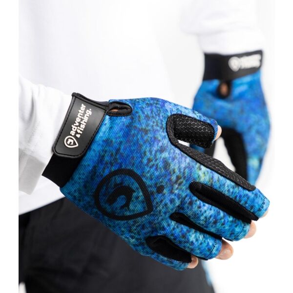 ADVENTER & FISHING BLUEFIN TREVALLY SHORT Unisex-Handschuhe Für Die Hochseefischerei, Blau, Größe L/XL
