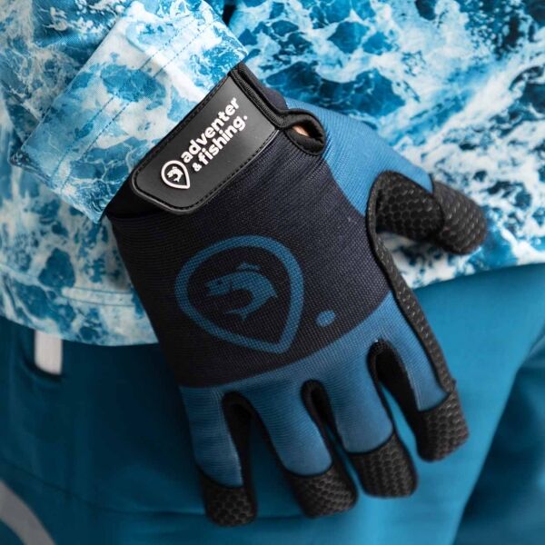 ADVENTER & FISHING PETROL Unisex-Handschuhe Für Die Hochseefischerei, Schwarz, Größe L/XL