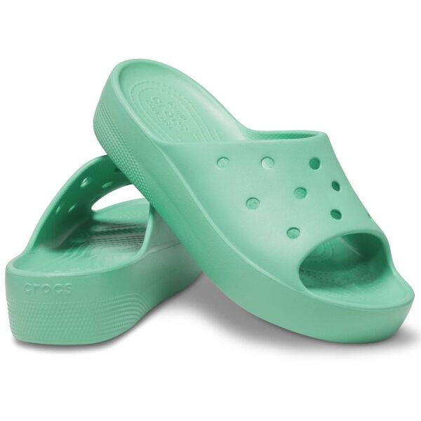 Crocs CLASSIC PLATFORM SLIDE Универсални чехли, светло-зелено, Veľkosť 39/40