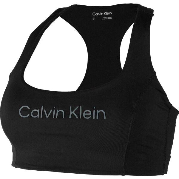 Calvin Klein ESSENTIALS PW MEDIUM SUPPORT SPORTS BRA Дамско спортно бюстие, черно, Veľkosť L