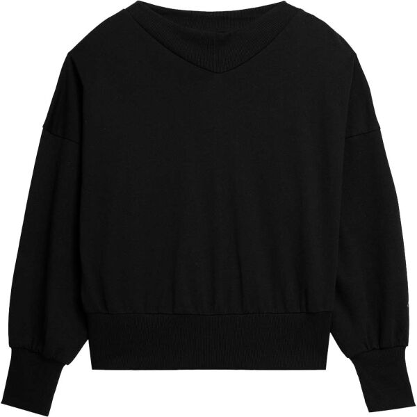 4F SWEATSHIRT W Női pulóver, fekete, méret XS